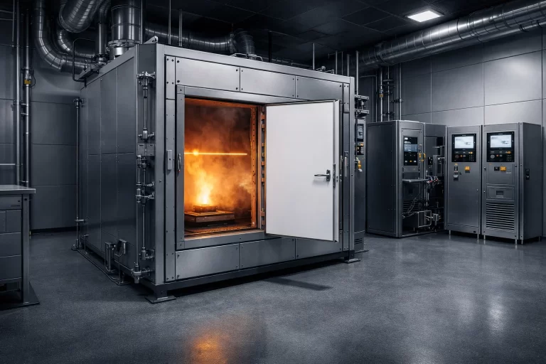 Fire resistance test in industrial lab