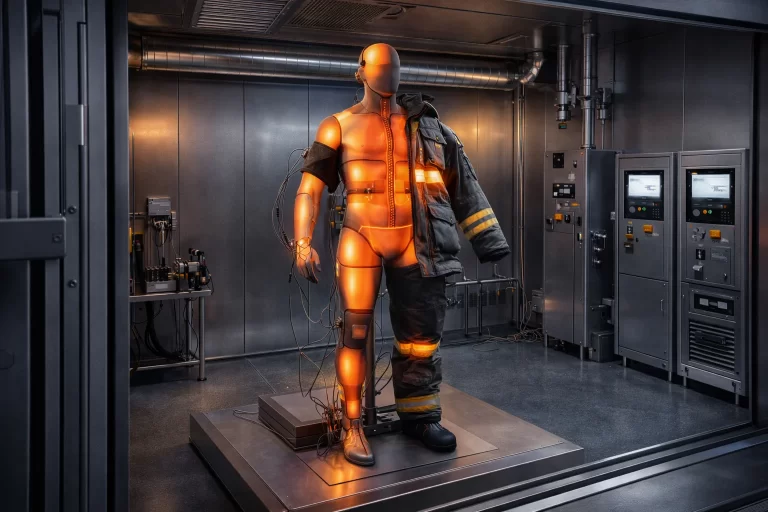 Thermal test manikin in lab setting